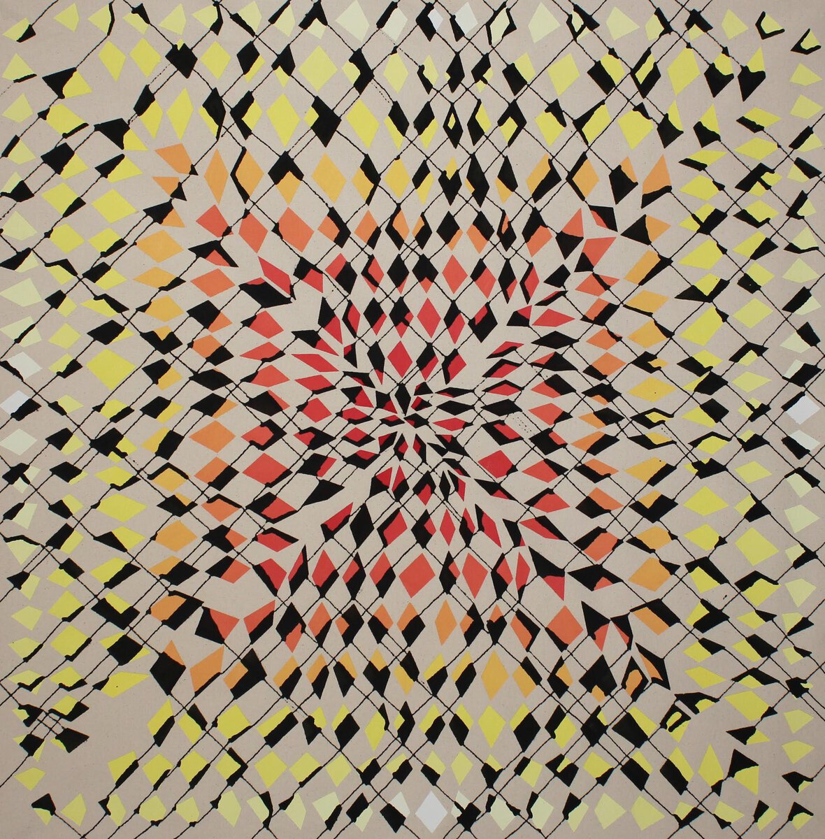 Jean Alexander Frater; yellow to red small diamonds; 2015